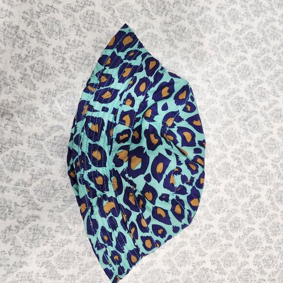 Teal Leopard Print Reversable One Size Bucket Hat - Picture 2 of 4